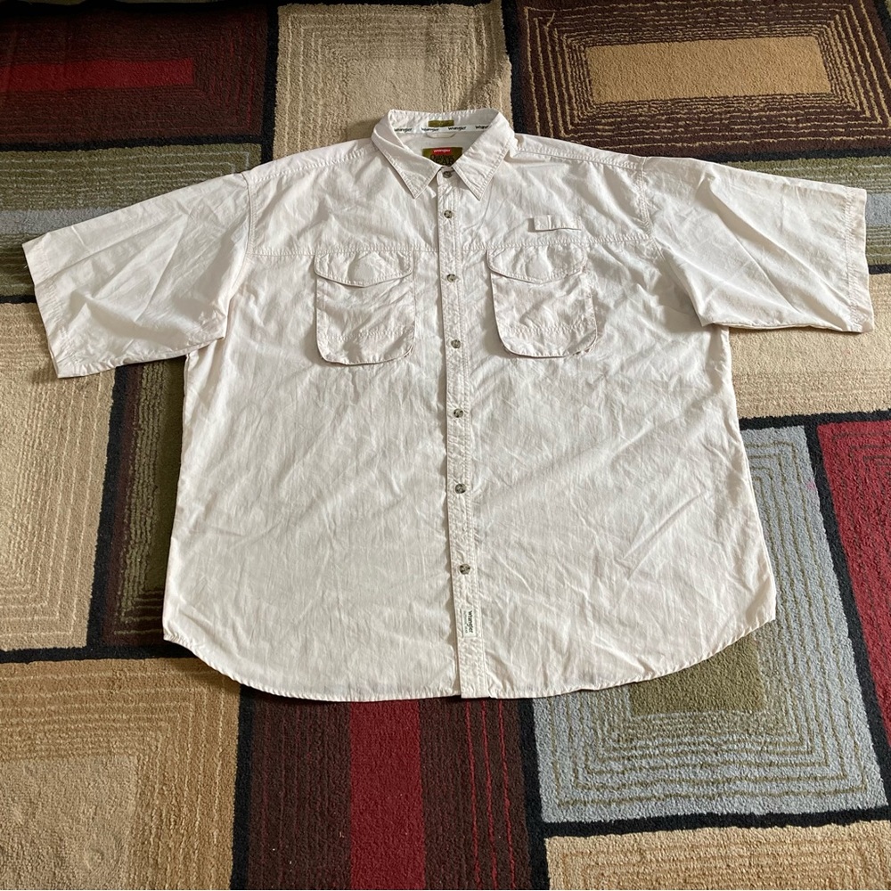 Wrangler Hero Outdoor Gear Button Up Shirt Short Sleeve Men's Sz 2XL Fishing - Picture 1 of 12